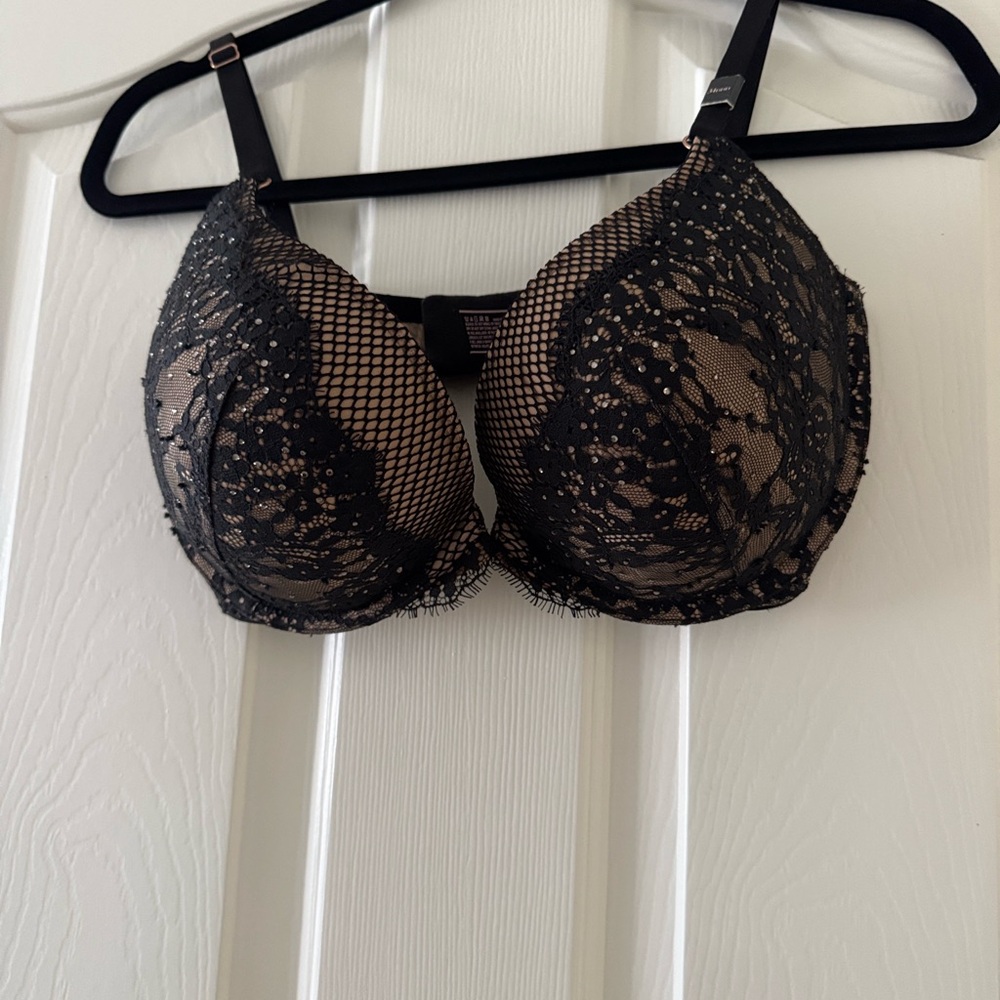 Chic Black Lace Overlay Bra